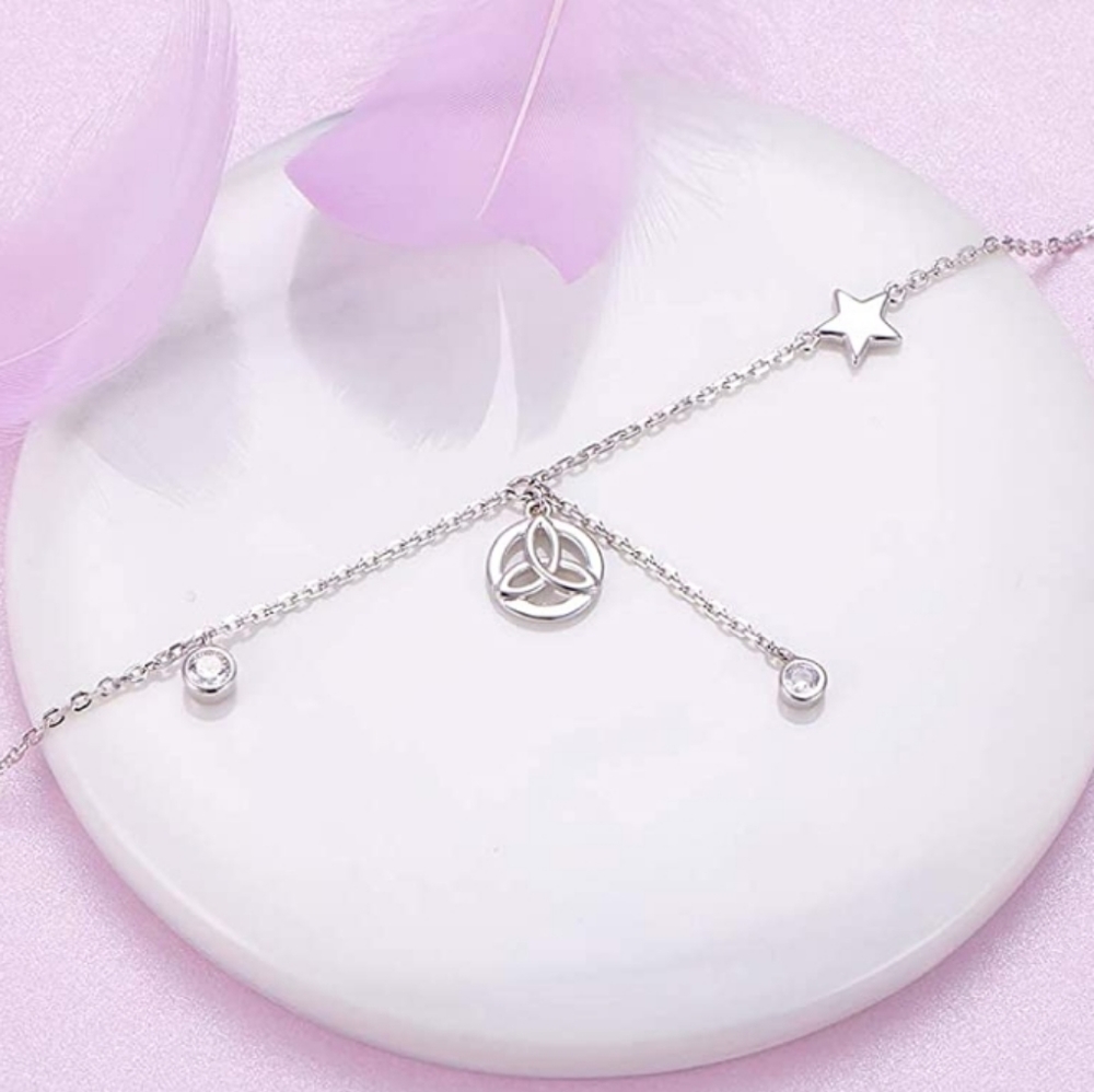 NEW Diamond Sterling Celtic Anklet
